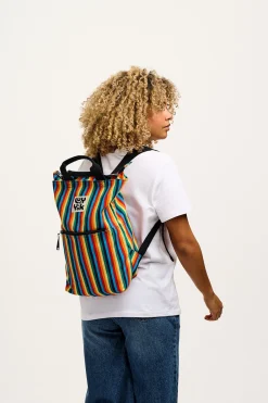 Lucy & Yak Dylan - Cotton Backpack in Rainbow Print Sale