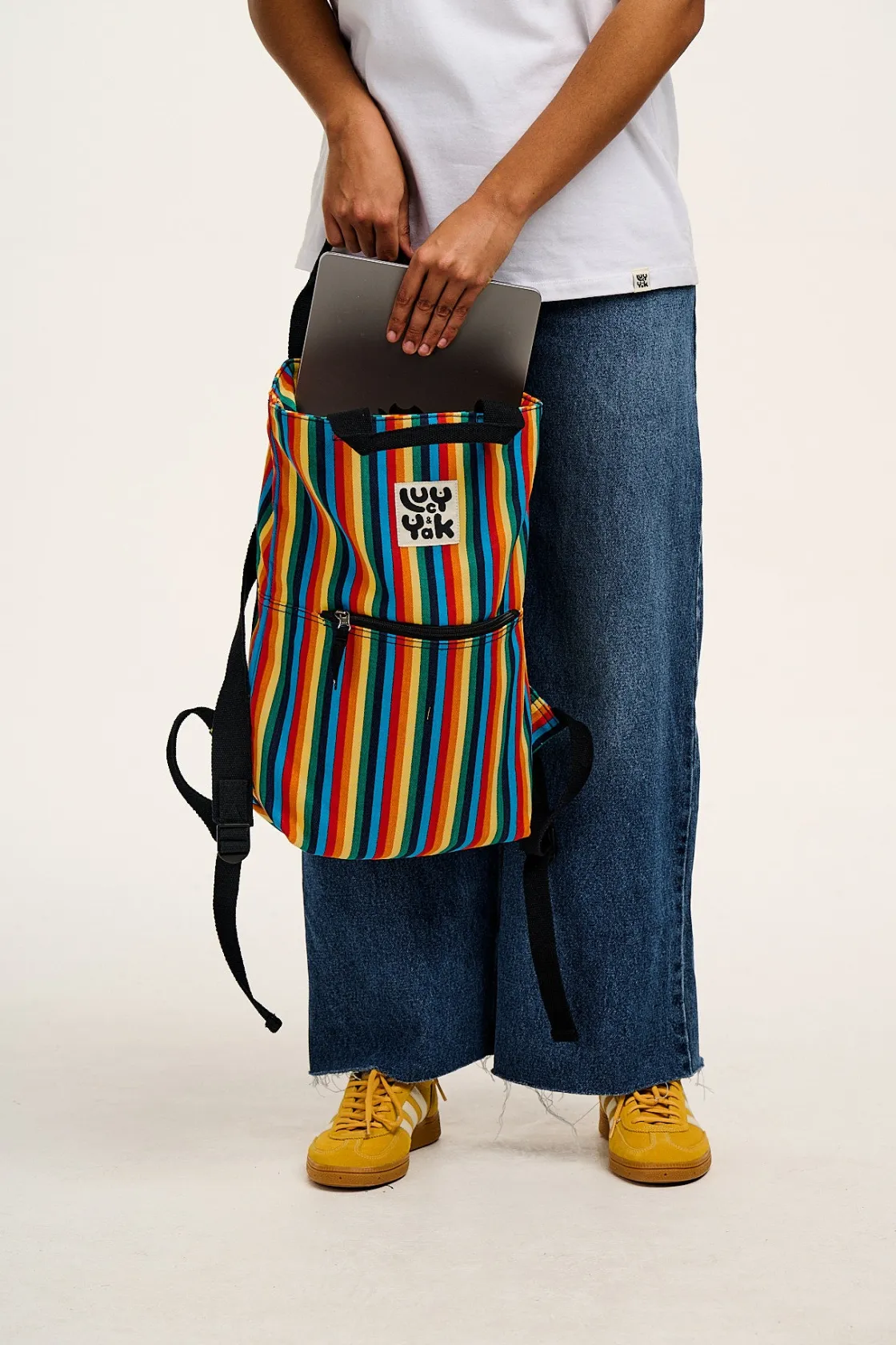 Lucy & Yak Dylan - Cotton Backpack in Rainbow Print Sale