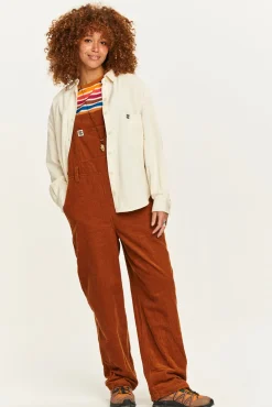 Lucy & Yak Easton - Corduroy Dungarees in Caramel Brown Online