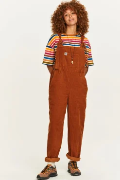 Lucy & Yak Easton - Corduroy Dungarees in Caramel Brown Online