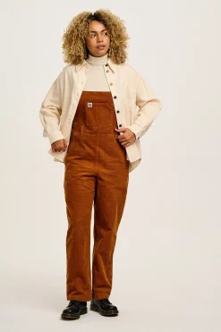 Lucy & Yak Easton - Corduroy Dungarees in Caramel Brown Online