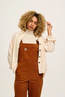 Lucy & Yak Easton - Corduroy Dungarees in Caramel Brown Online