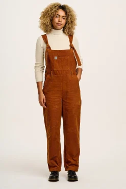 Lucy & Yak Easton - Corduroy Dungarees in Caramel Brown Online