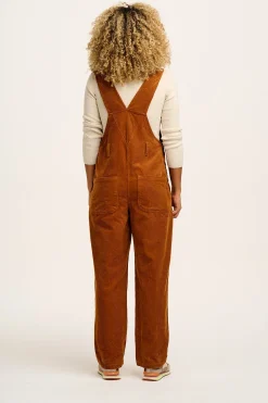 Lucy & Yak Easton - Corduroy Dungarees in Caramel Brown Online