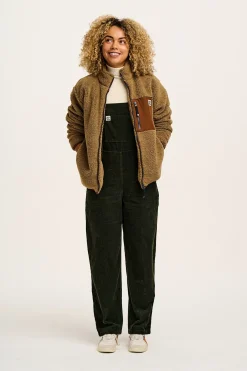 Lucy & Yak Easton - Corduroy Dungarees in Dark Olive Green Online