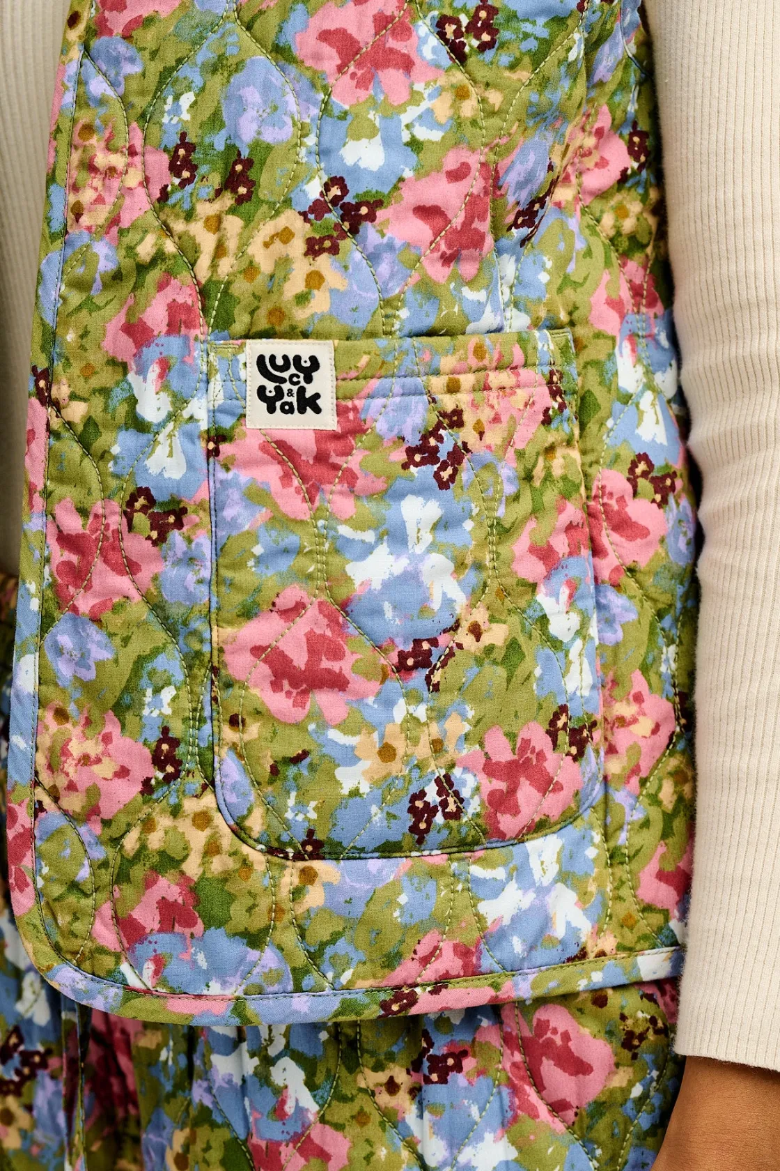 Lucy & Yak Emery - Reversible Quilted Gilet in Elsinore Floral Print Clearance
