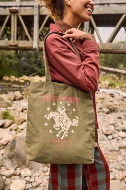 Lucy & Yak Felix - Cotton Tote Bag with Free Spirit Print Outlet