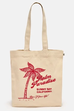 Lucy & Yak Felix - Cotton Tote Bag with Palm Paradise Print Hot