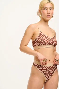 Lucy & Yak Fleur - Cotton & Bamboo Thong in Amara Grid Print Sale