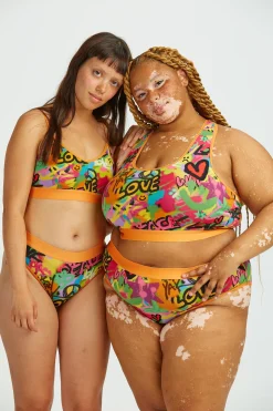 Lucy & Yak Fleur - Cotton & Bamboo Thong in Graffiti Print Sale