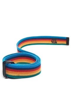 Lucy & Yak Flynn - D-Ring Cotton Webbing Belt in Rainbow Stripe Outlet