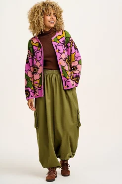 Lucy & Yak Frederika - Cardigan in Purple Poppies Print Outlet
