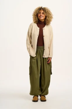 Lucy & Yak Frederika - Heavy Knit Cardigan in Frappe Cream Online