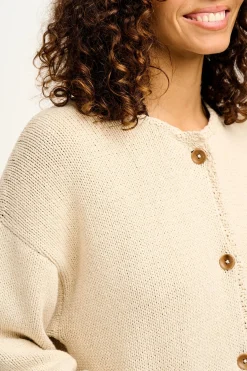 Lucy & Yak Frederika - Heavy Knit Cardigan in Frappe Cream Online
