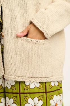 Lucy & Yak Frederika - Heavy Knit Cardigan in Frappe Cream Online