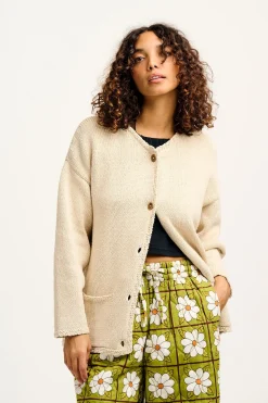 Lucy & Yak Frederika - Heavy Knit Cardigan in Frappe Cream Online