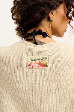 Lucy & Yak Frederika - Heavy Knit Cardigan in Frappe Cream Online