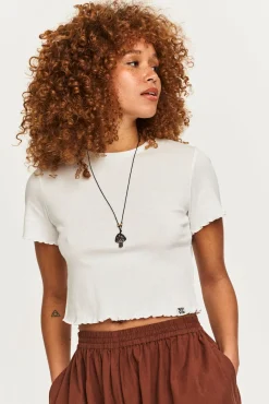 Lucy & Yak Greta - Cropped Cotton Top in Ecru New