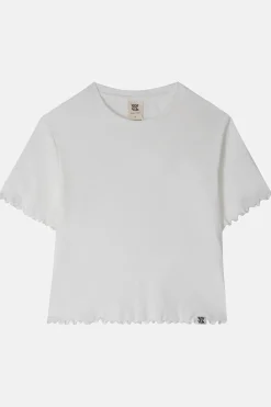 Lucy & Yak Greta - Cropped Cotton Top in Ecru New