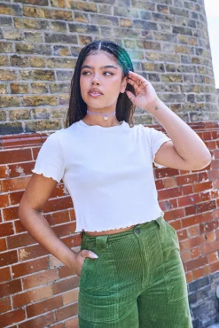 Lucy & Yak Greta - Cropped Cotton Top in Ecru New