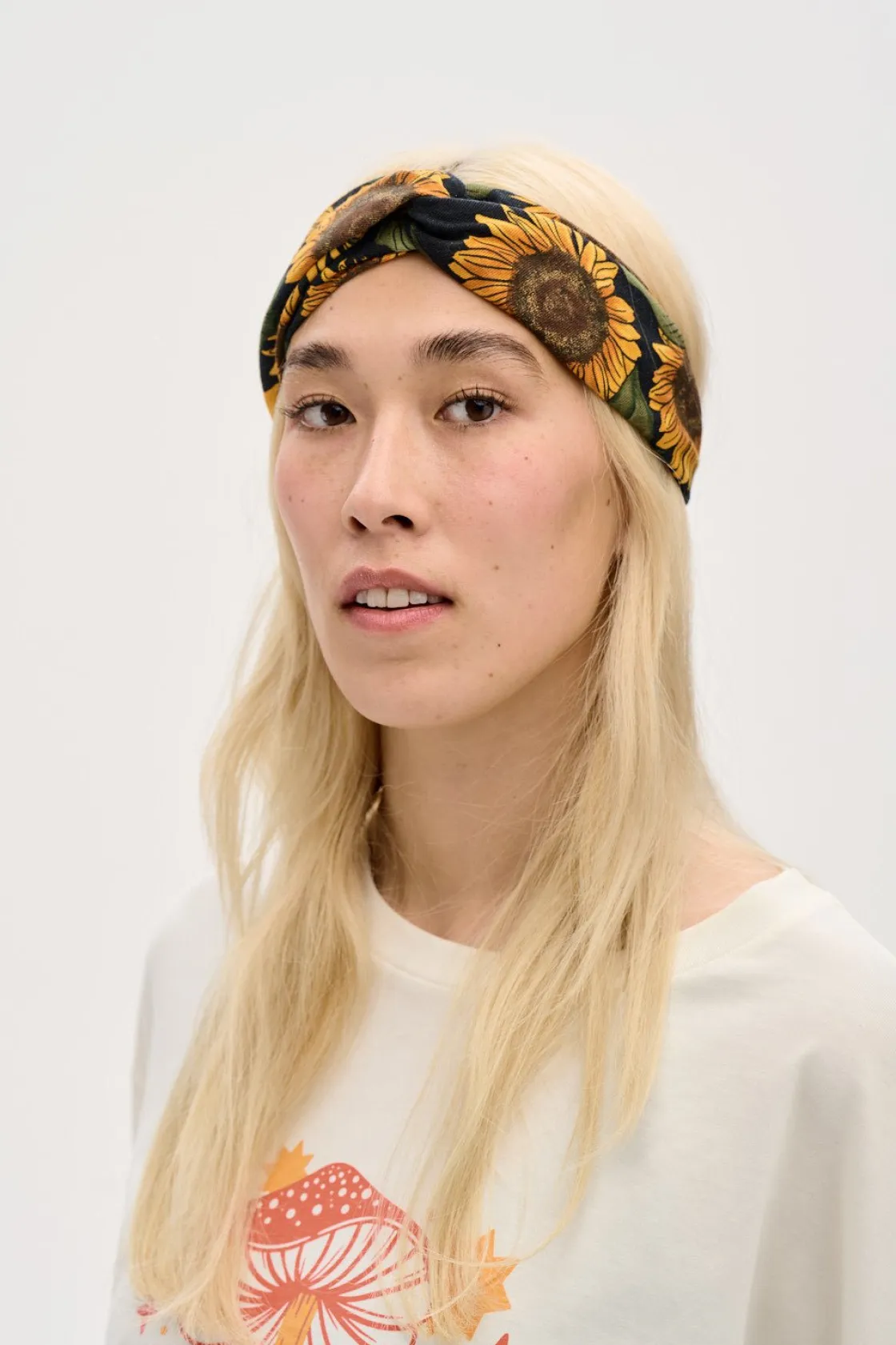 Lucy & Yak Hallie - Twist Top Cotton Headband in Sunflower Print Sale
