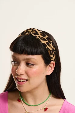 Lucy & Yak Hallie - Twist Top Headband in Leopard Print Sale