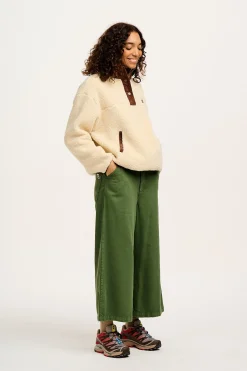 Lucy & Yak Halston - Wide leg Cotton & Hemp Trousers in Highland Green Hot