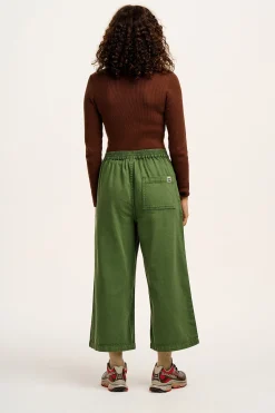 Lucy & Yak Halston - Wide leg Cotton & Hemp Trousers in Highland Green Hot