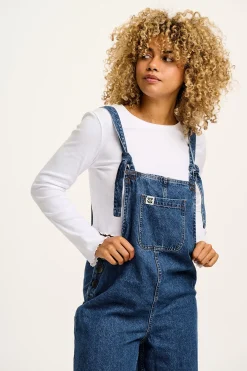 Lucy & Yak Hansel - Long Sleeve Cotton Top in White Online