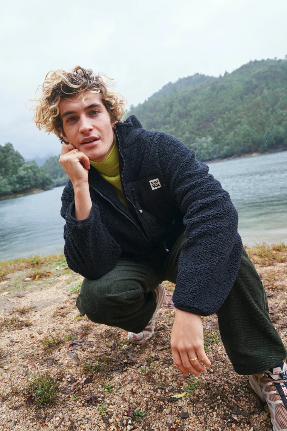 Lucy & Yak Harper - Borg Fleece Jacket in Black Outlet