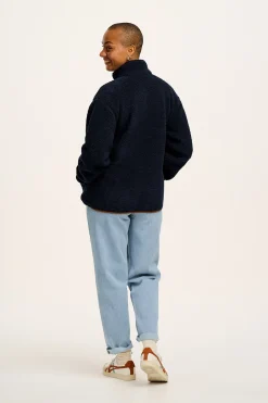 Lucy & Yak Harper - Borg Fleece Jacket in Varsity Blue Clearance