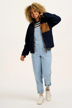 Lucy & Yak Harper - Borg Fleece Jacket in Varsity Blue Clearance