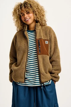 Lucy & Yak Harper - Borg Fleece Jacket in Mocha Chocca Latte Brown Sale