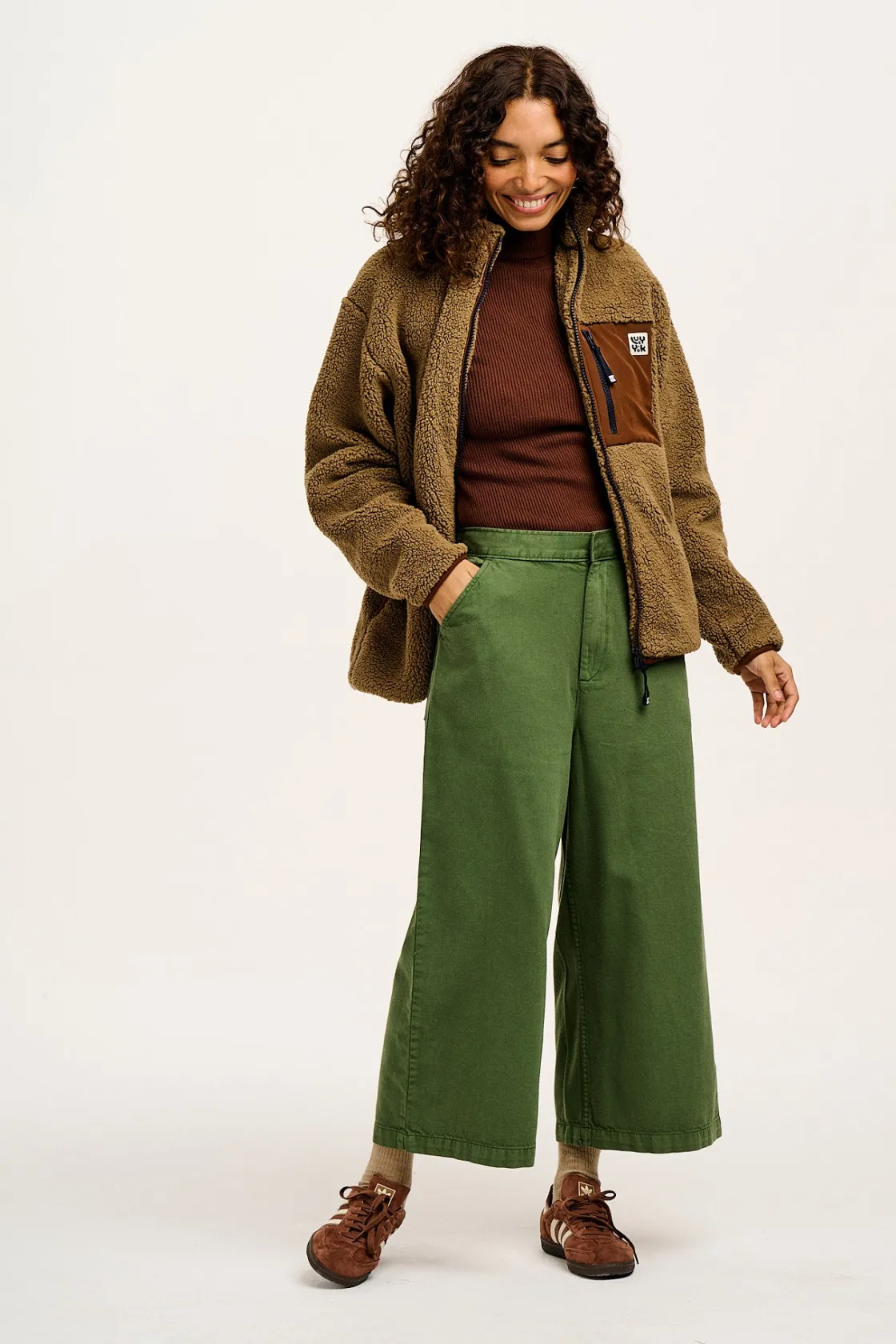 Lucy & Yak Harper - Borg Fleece Jacket in Mocha Chocca Latte Brown Sale