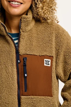 Lucy & Yak Harper - Borg Fleece Jacket in Mocha Chocca Latte Brown Sale