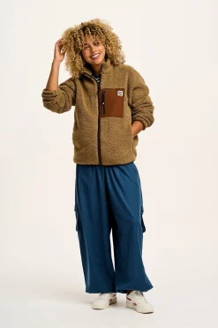 Lucy & Yak Harper - Borg Fleece Jacket in Mocha Chocca Latte Brown Sale