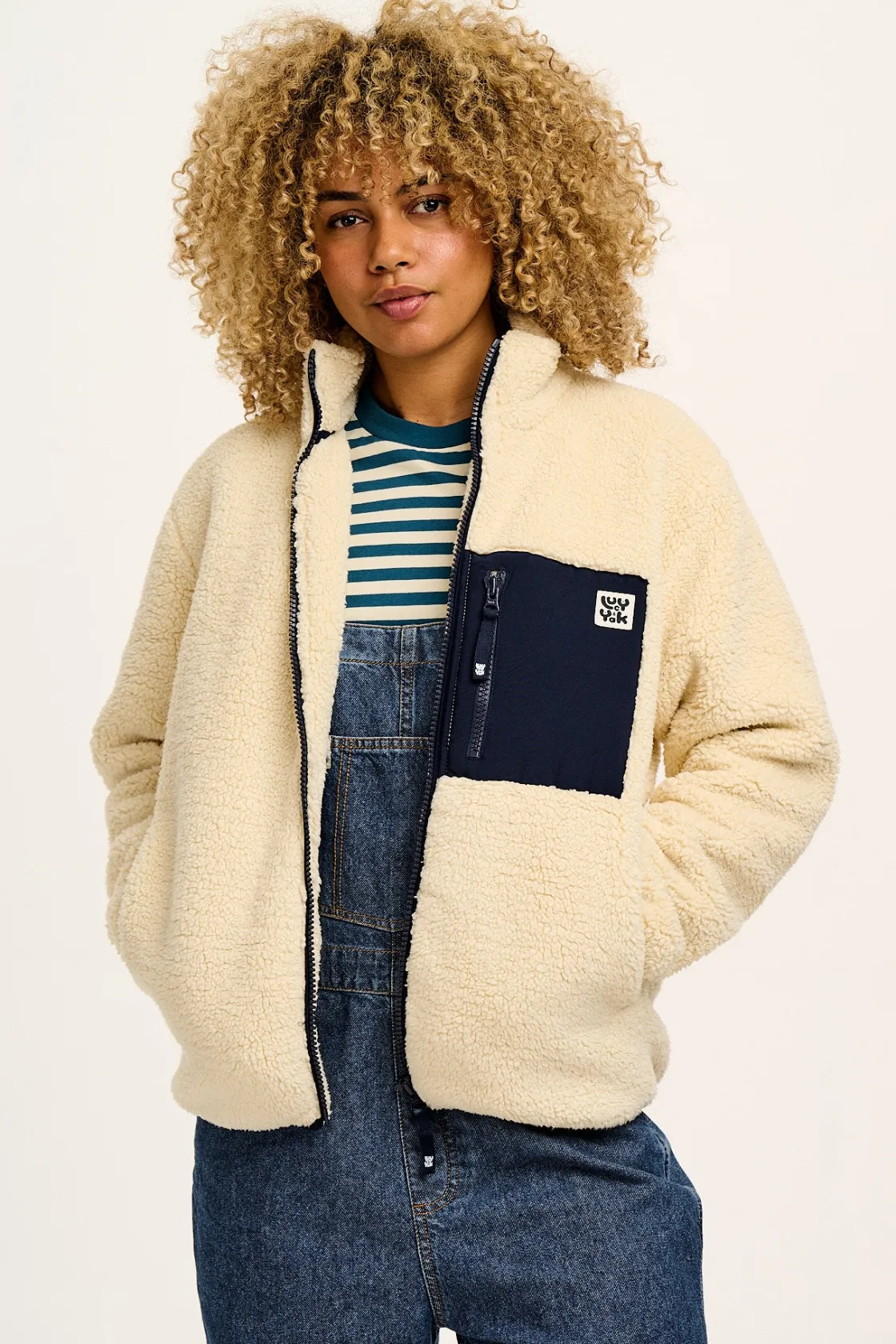 Lucy & Yak Harper - Borg Fleece Jacket in Cream Best