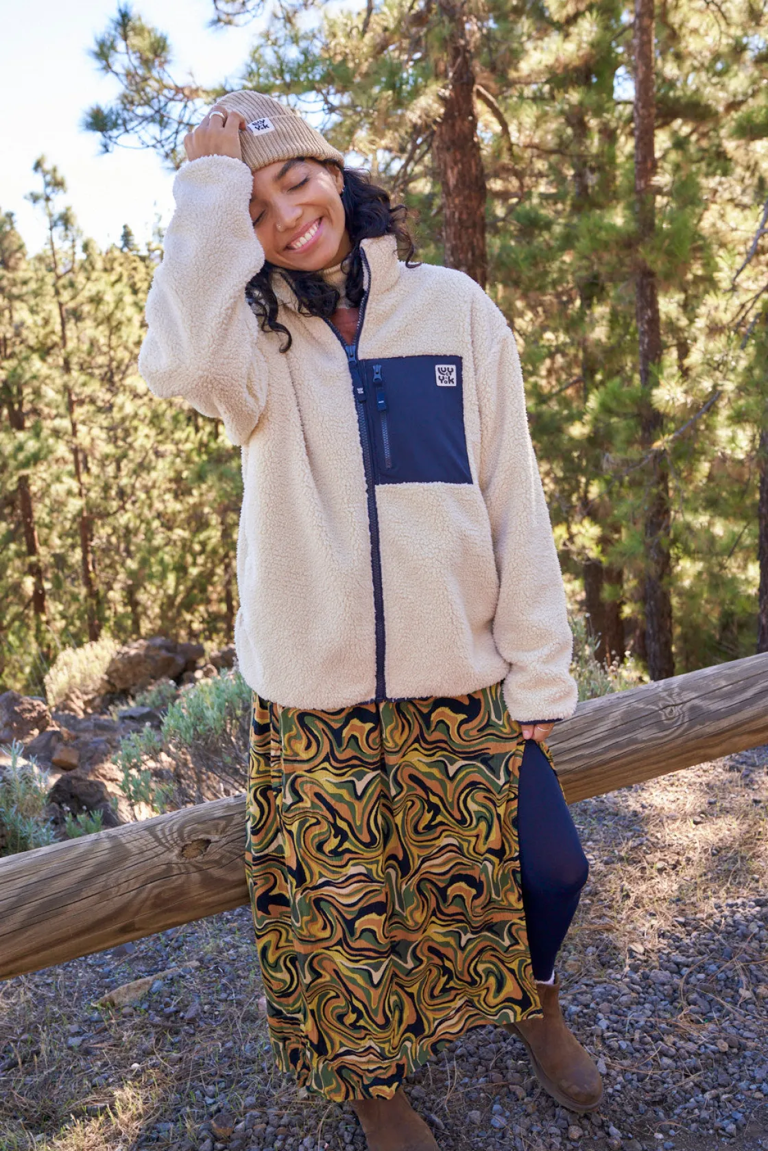 Lucy & Yak Harper - Borg Fleece Jacket in Cream Best