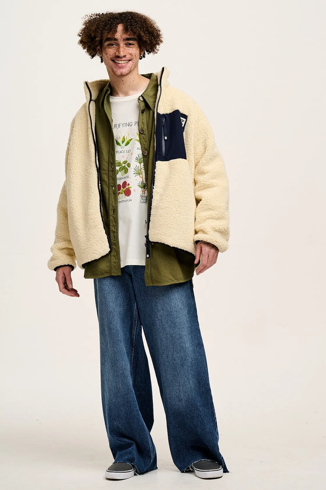 Lucy & Yak Harper - Borg Fleece Jacket in Cream Best