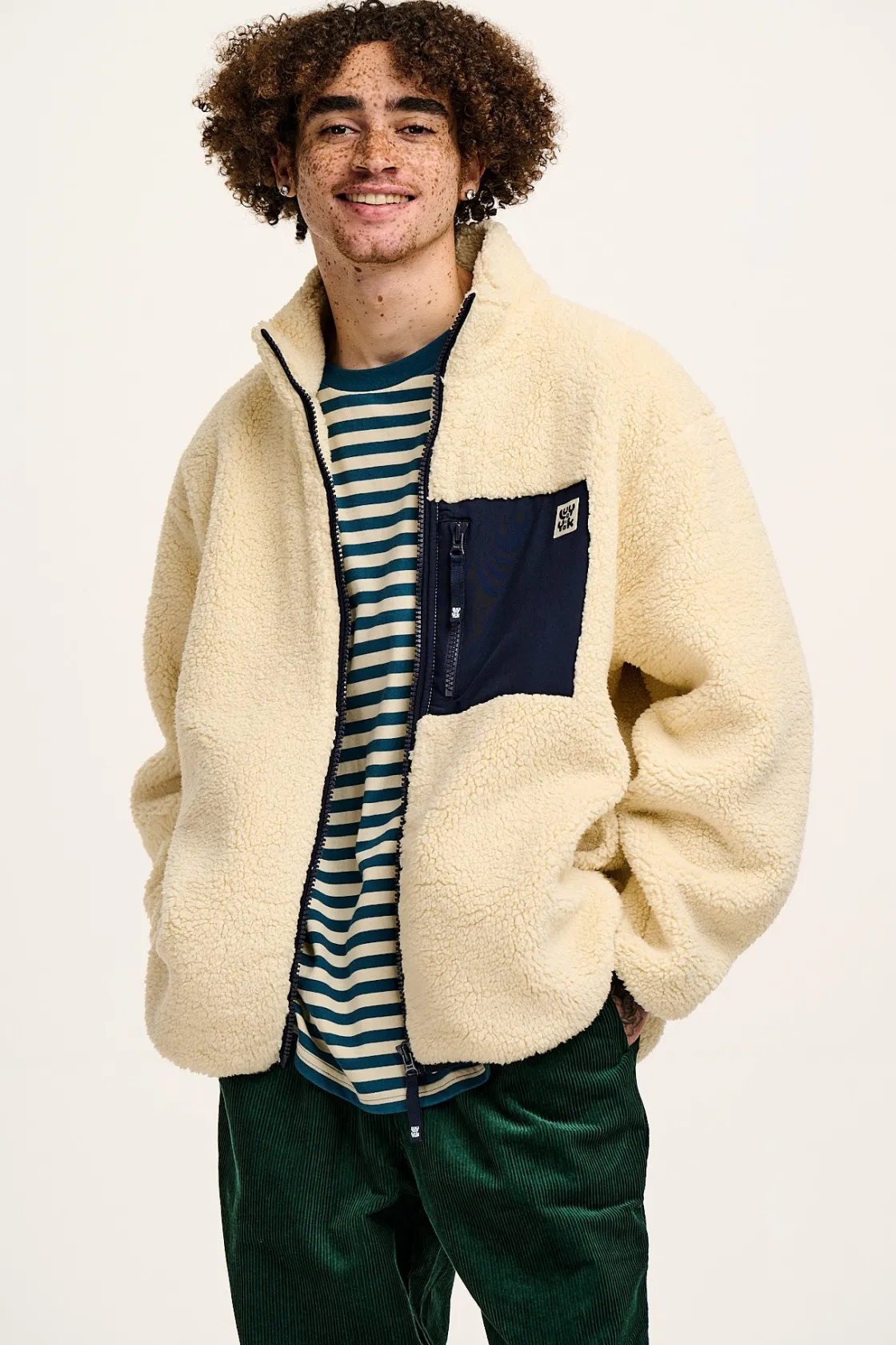 Lucy & Yak Harper - Borg Fleece Jacket in Cream Best