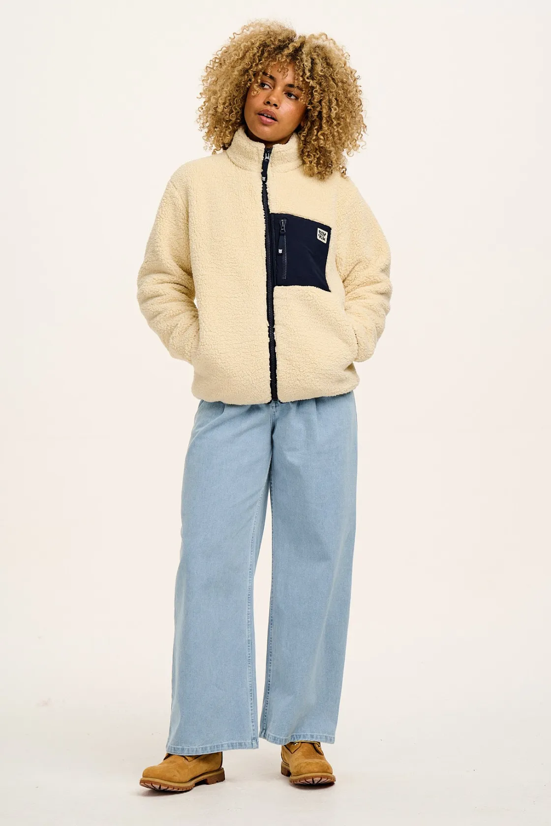 Lucy & Yak Harper - Borg Fleece Jacket in Cream Best