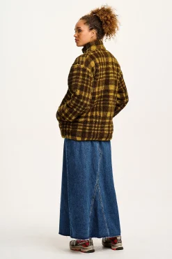 Lucy & Yak Harper - Borg Fleece Jacket in Brown Cher Check Clearance