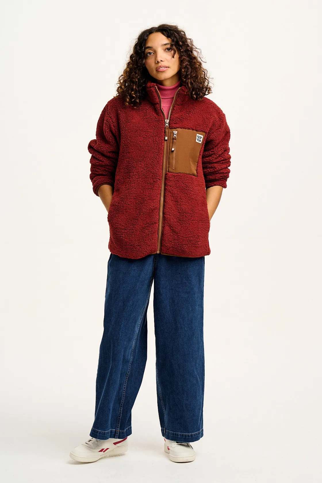 Lucy & Yak Harper - Borg Fleece Jacket in Jasper Red Fashion