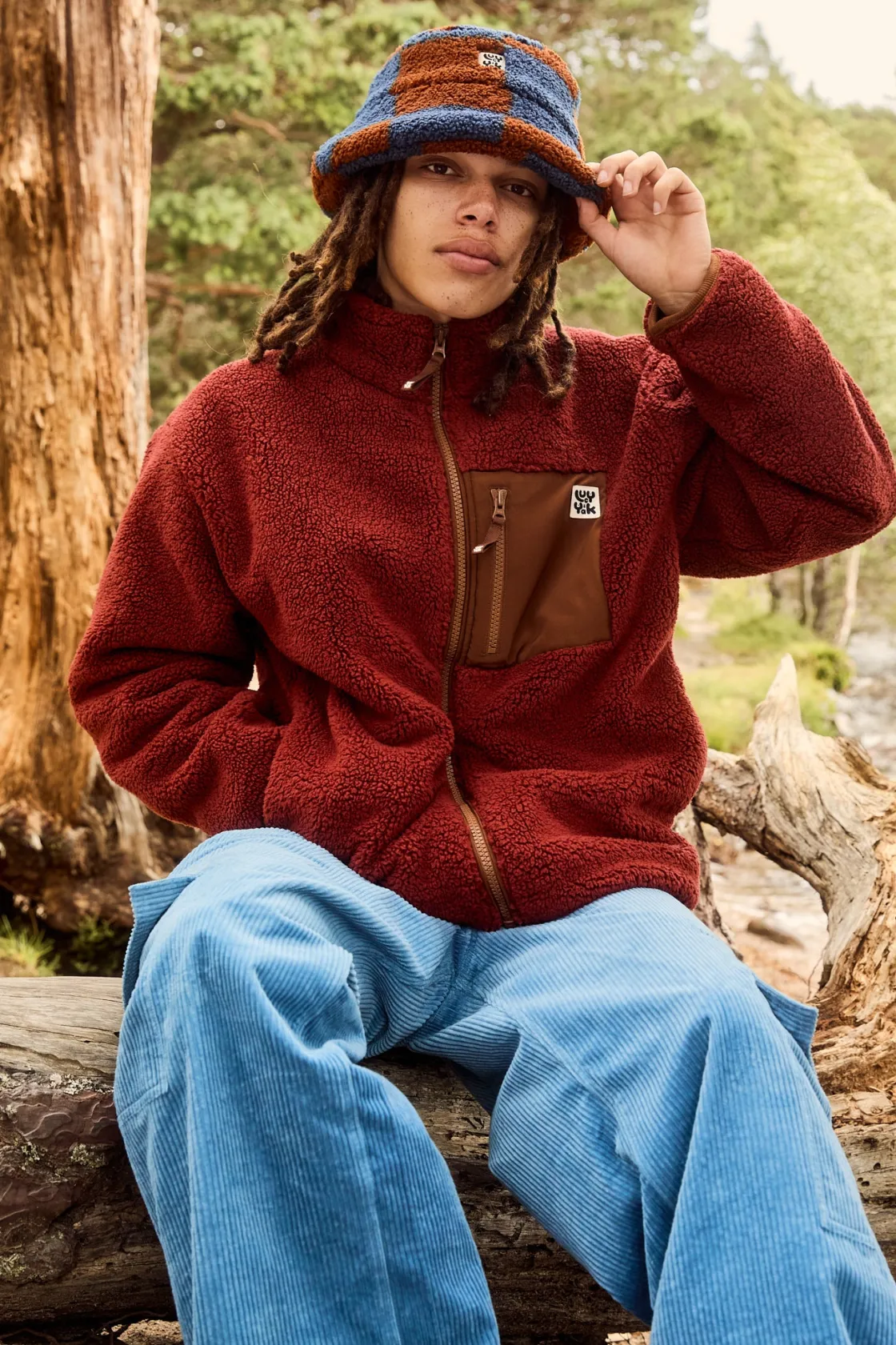 Lucy & Yak Harper - Borg Fleece Jacket in Jasper Red Fashion
