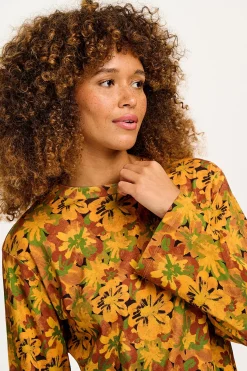 Lucy & Yak Hermione - Fluted Cotton Top in Cass Floral Clearance