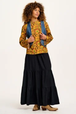 Lucy & Yak Hermione - Fluted Cotton Top in Cass Floral Clearance