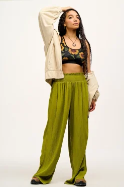 Lucy & Yak Iona - Racer Back Cotton & Bamboo Crop Top in Sunflower Print Sale