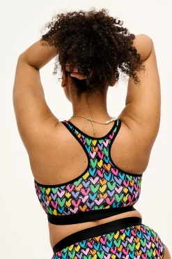 Lucy & Yak Iona - Racer Back Cotton & Bamboo Crop Top in Summer Lovin' Print Outlet