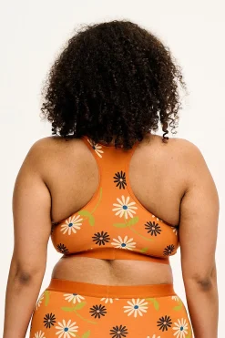 Lucy & Yak Iona - Racer Back Cotton & Bamboo Crop Top in Veronica Print New