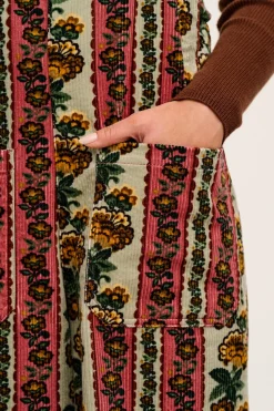 Lucy & Yak Jenny - Wide Leg Corduroy Dungarees in Betsy Floral Print Sale